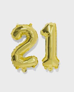 HEMA Folieballon getal 21 60cm goud (goud)