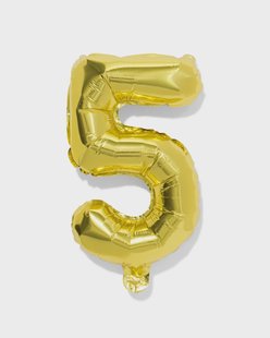 HEMA Folieballon cijfer 5 30cm goud (goud)
