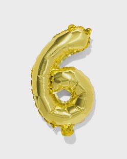 HEMA Folieballon cijfer 6 30cm goud (goud)