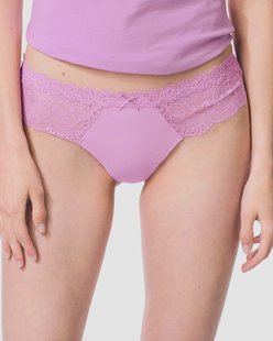 HEMA Damesstring micro met kant paars (paars)