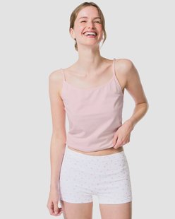 HEMA Damesshortie naadloos rib bloemen wit (wit)