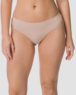 HEMA Damesstring naadloos micro beige (beige)