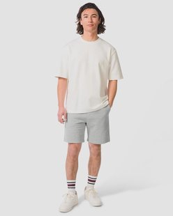 HEMA Herenshort regular fit sweatstof grijsmelange (grijsmelange)