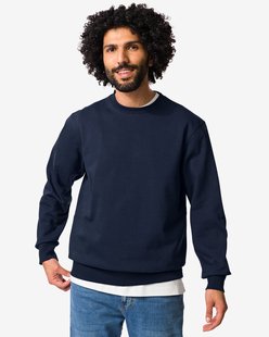 HEMA Herentrui Daryl regular fit sweatstof donkerblauw (donkerblauw)