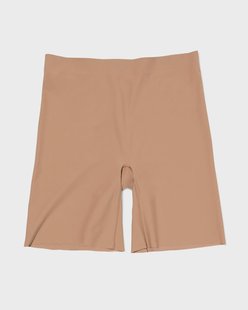 HEMA Damesbikershort hoge taille medium corrigerend elastaan platte naden lichtbruin (lichtbruin)