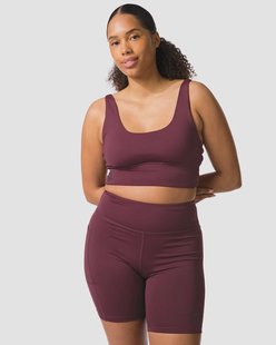 HEMA Sportbh light support zonder beugel bordeauxrood (bordeauxrood)