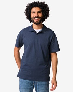 HEMA Herenpolo Jack slub donkerblauw (donkerblauw)