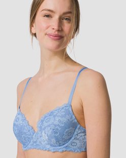 HEMA Voorgevormde kanten bh met beugel blauw (blauw)