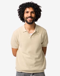 HEMA Herenpolo Kris structuur beige (beige)