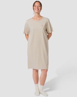 HEMA Damesnachthemd jersey strepen naturel (naturel)