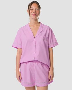 HEMA Damesshortama poplin paars (paars)