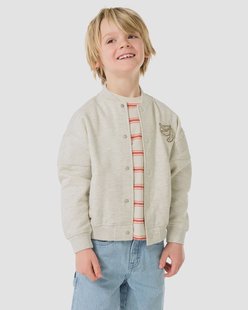 HEMA Kinder bombervest sweatstof kleurblokken zand (zand)
