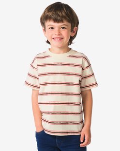 HEMA Kinder T-shirt strepen ecru (ecru)
