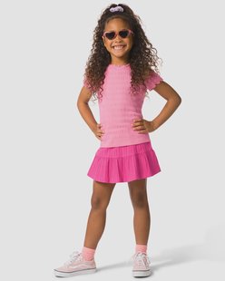 HEMA Kinderbroekrok A-lijn rib donkerroze (donkerroze)