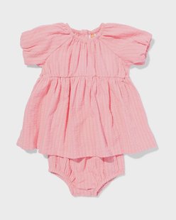 HEMA Babykledingset A-lijn seersucker strepen roze (roze)