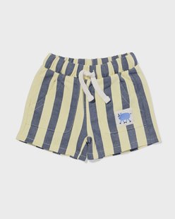 HEMA Babyshort comfy fit sweatstof strepen ecru (ecru)