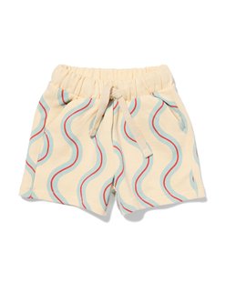 HEMA Babyshort comfy fit sweatstof abstract ecru (ecru)