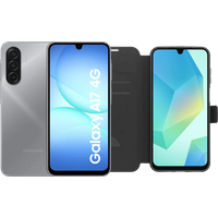 Samsung Galaxy A17 128GB Grijs 4G + BlueBuilt Book Case Zwart