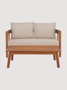 Tuin loungeset Owen van teakhout, 2-delig