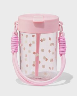 HEMA Waterfles 400ml met bandje bloemen