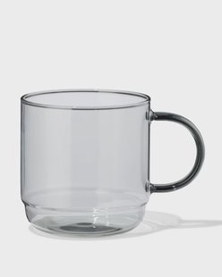 HEMA Cappuccinomok 440ml glas antraciet (antraciet)