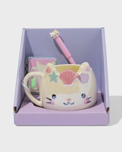 HEMA Mok cadeauset schrijfwaren keramiek kat