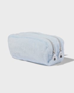 HEMA Etui 20x7x9cm fluffy met dubbele rits (lichtblauw)