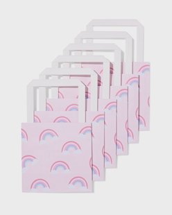 HEMA Cadeautasjes S 21x13x21cm regenboog - 6 stuks (roze)