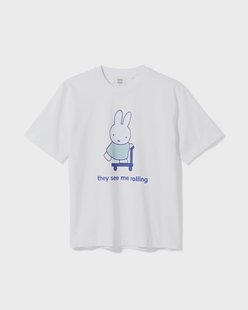 HEMA Nijntje T-shirt voor volwassenen 'they see me rolling' maat S (wit)