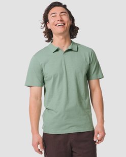 HEMA Herenpolo Jack slub zeegroen (zeegroen)
