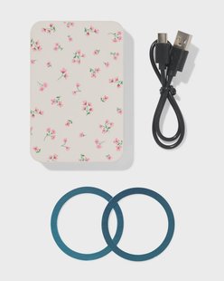 HEMA Magnetische powerbank 10.000mAh bloemen (multicolor)