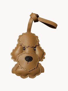 Handgemaakte tas charm Poodle van vegan leer