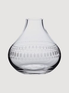 Mondgeblazen kristallen vaas Ovals, H 11 cm