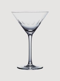 Mondgeblazen kristallen martini glazen Lens, 2-delig