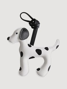 Handgemaakte tas charm Dalmatian van vegan leer