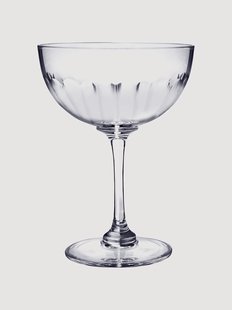 Mondgeblazen kristallen champagneglazen Lens, 4-delig