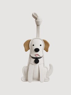 Handgemaakte tas charm Labrador van vegan leer