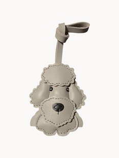 Handgemaakte tas charm Poodle van vegan leer