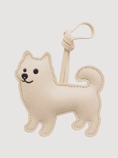 Handgemaakte tas charm Spitz van vegan leer