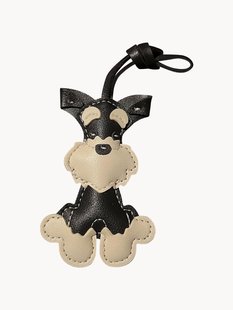 Handgemaakte tas charm Schnauzer van vegan leer
