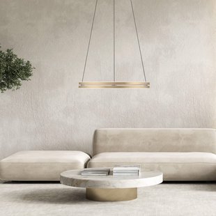 E-Loop LED hanglamp, ivoorkleurig goud, Ø 70 cm, aluminium, CCT - PURE PURE E-Loop - Woonkamer - Modern - Metaal - Meerdere lampen