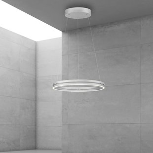 E-Loop LED hanglamp, stone, Ø70 cm, aluminium, CCT - PURE PURE E-Loop - Woonkamer - Modern - Metaal - Meerdere lampen