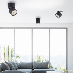 Nola LED plafondlamp, 1-lamp, zwart - PURE - Woonkamer - Modern - Metaal