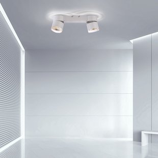 Nola LED plafondlamp, 2-lamps, wit - PURE - Woonkamer - Modern - Metaal - Meerdere lampen