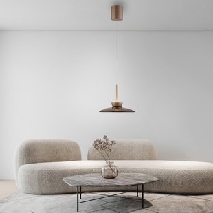 Moon LED hanglamp brons, amberkleurig glas (donker), Ø32 cm - PURE PURE Moon - Woonkamer - Modern - Met lampenkap