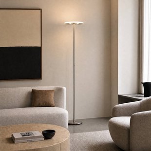 Raymond LED vloerlamp, 180 cm, titaniumkleurig, metaal, CCT Lucande - Woonkamer - Modern - 1 lamp