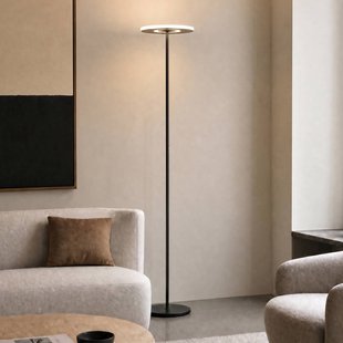 Raymond LED vloerlamp, 180 cm, zwart, metaal, CCT Lucande - Woonkamer - Modern - 1 lamp