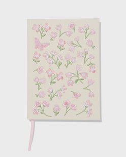 HEMA Notitieboek A5 gelinieerd canvas bloem (multicolor)