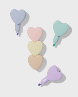 HEMA Mini markeerstiften hartje toren - 5 stuks (multicolor)