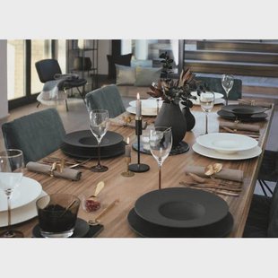 Villeroy & Boch Serviesset Manufacture Rock - Wit 12-delig / 4 personen - 4 dinerborden, 4 ontbijtborden & 4 pastaborden